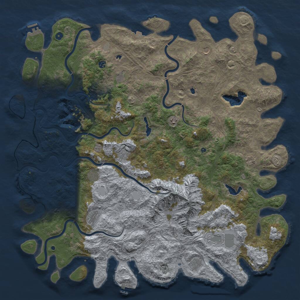 Rust Map: Procedural Map, Size: 6000, Seed: 26128, 17 Monuments