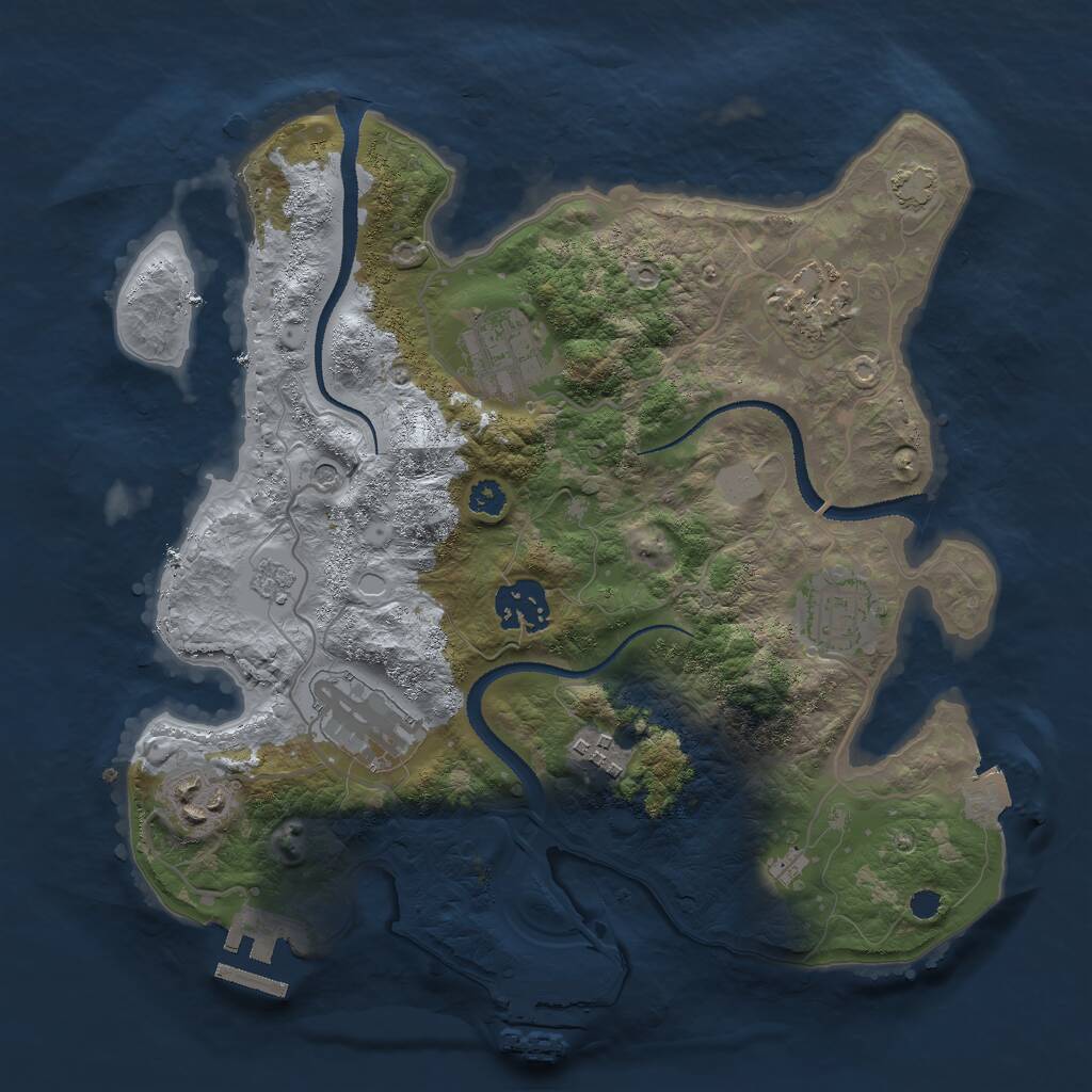 Rust Map: Procedural Map, Size: 3000, Seed: 4573, 13 Monuments