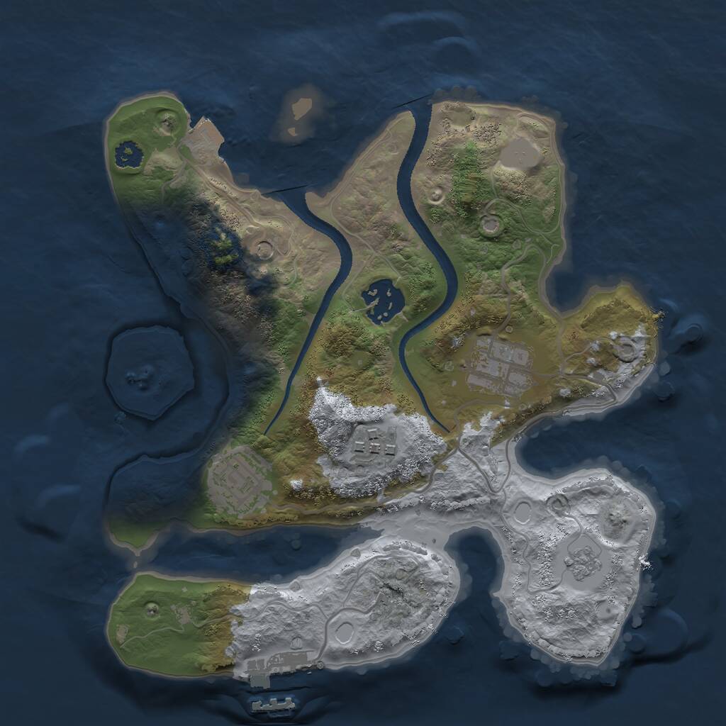 Rust Map: Procedural Map, Size: 2600, Seed: 620723786, 8 Monuments