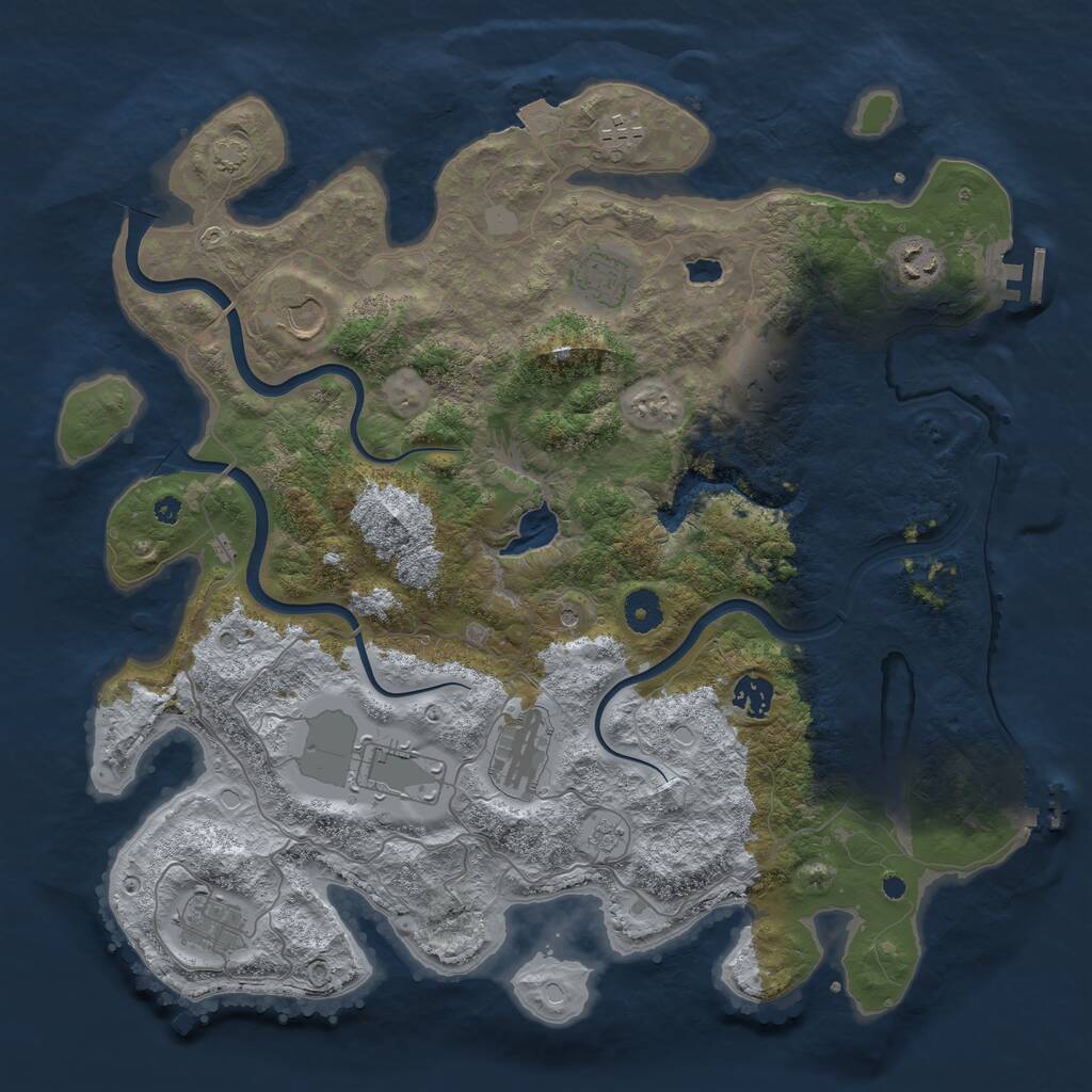 Rust Map: Procedural Map, Size: 4000, Seed: 1985523, 15 Monuments