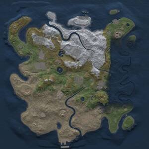 Thumbnail Rust Map: Procedural Map, Size: 3700, Seed: 2129378621, 15 Monuments
