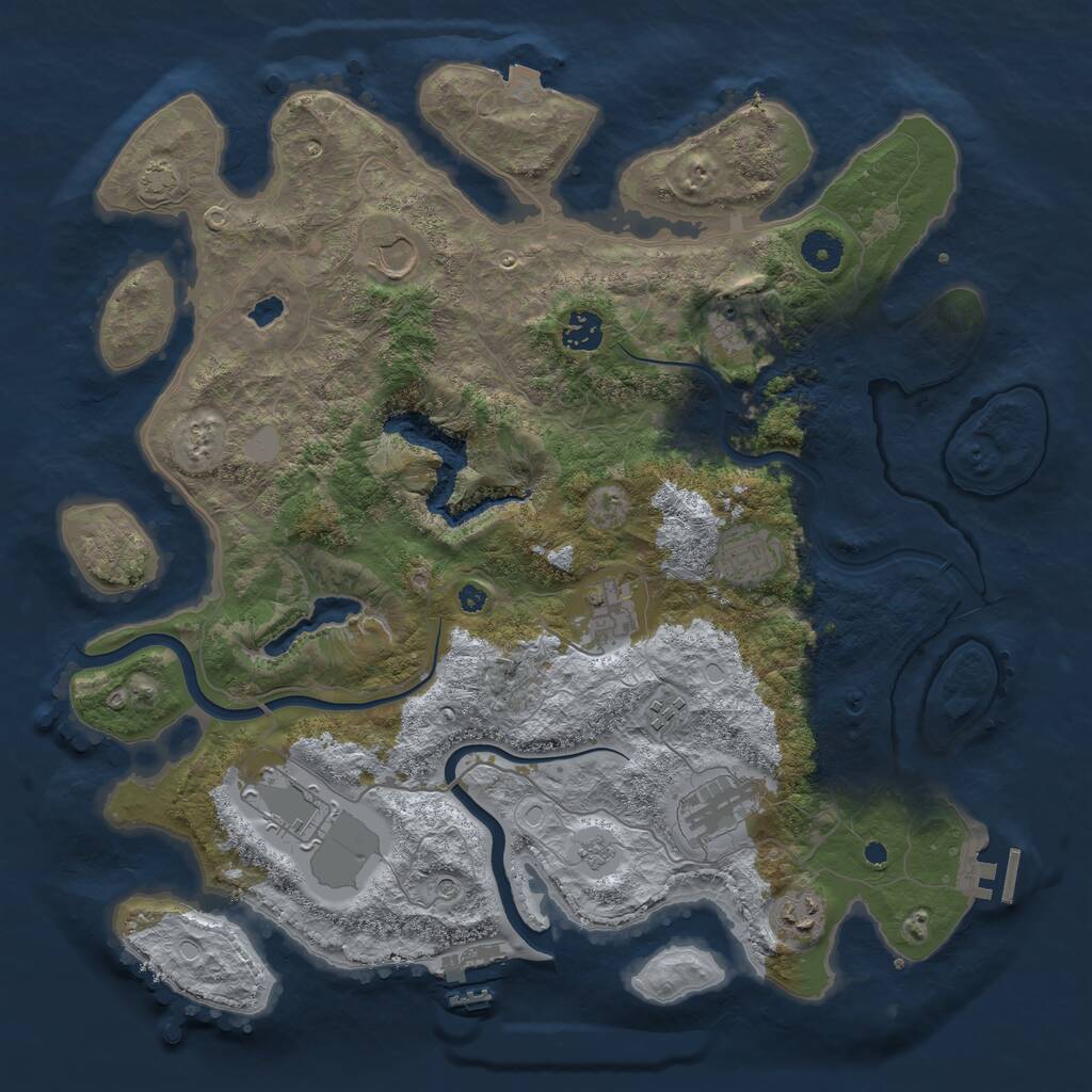 Rust Map: Procedural Map, Size: 4000, Seed: 706226616, 15 Monuments