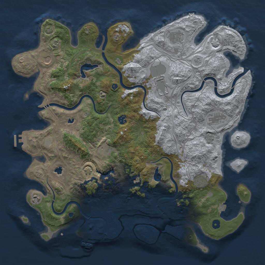 Rust Map: Procedural Map, Size: 4500, Seed: 1163228512, 15 Monuments