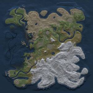 Thumbnail Rust Map: Procedural Map, Size: 4500, Seed: 65904105, 16 Monuments