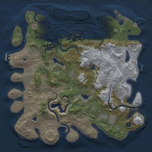 Thumbnail Rust Map: Procedural Map, Size: 4500, Seed: 1064149431, 17 Monuments