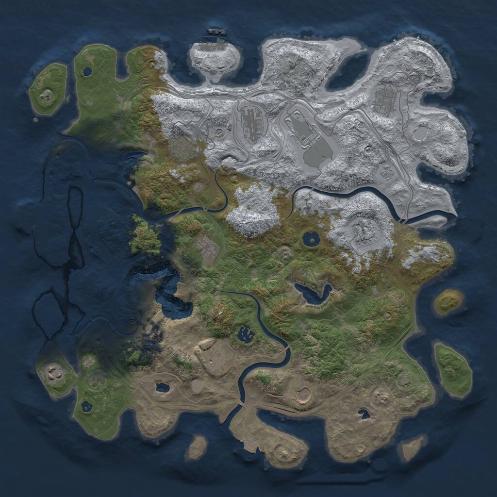 Rust Map: Procedural Map, Size: 4500, Seed: 1575560905, 17 Monuments