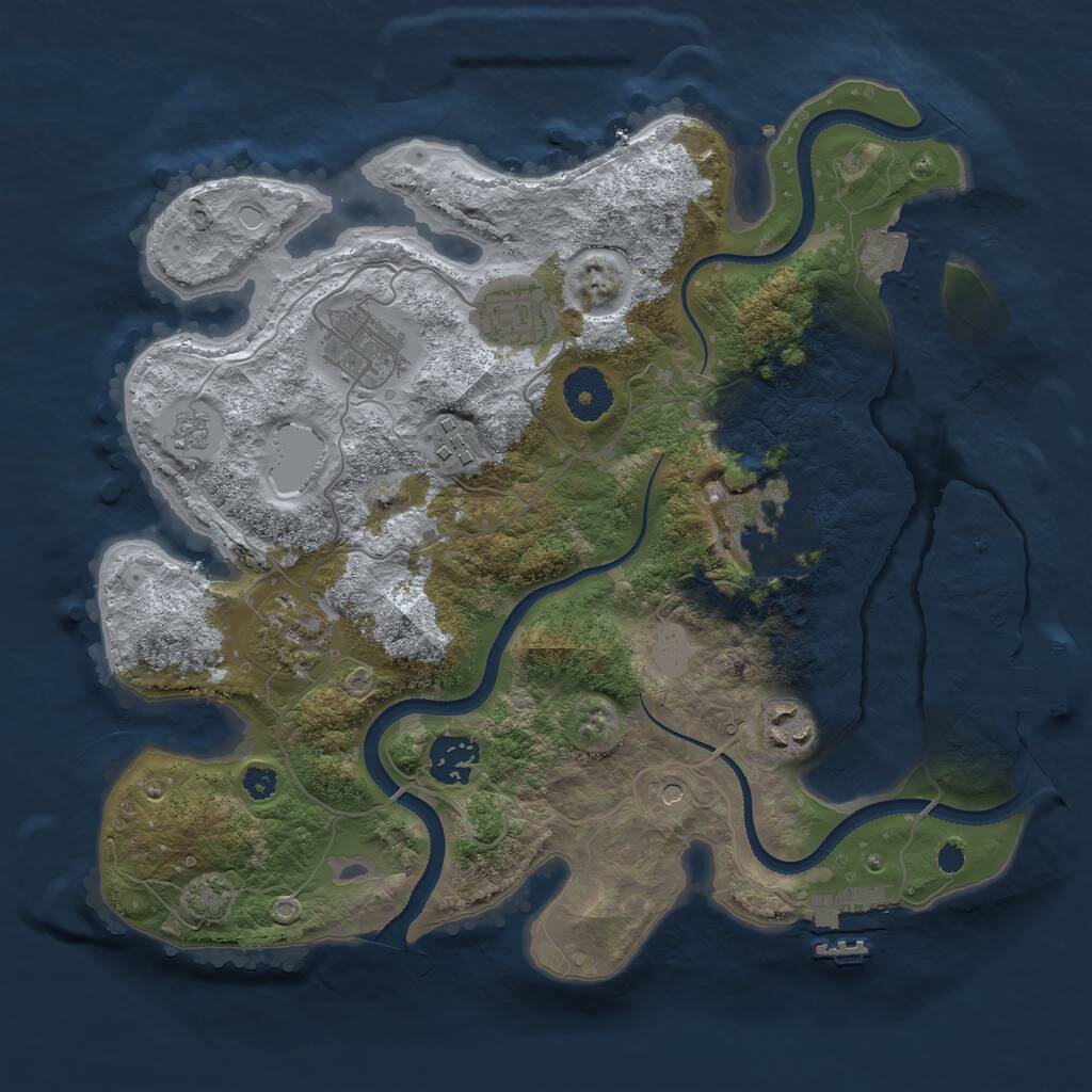 Rust Map: Procedural Map, Size: 3250, Seed: 1629117186, 13 Monuments