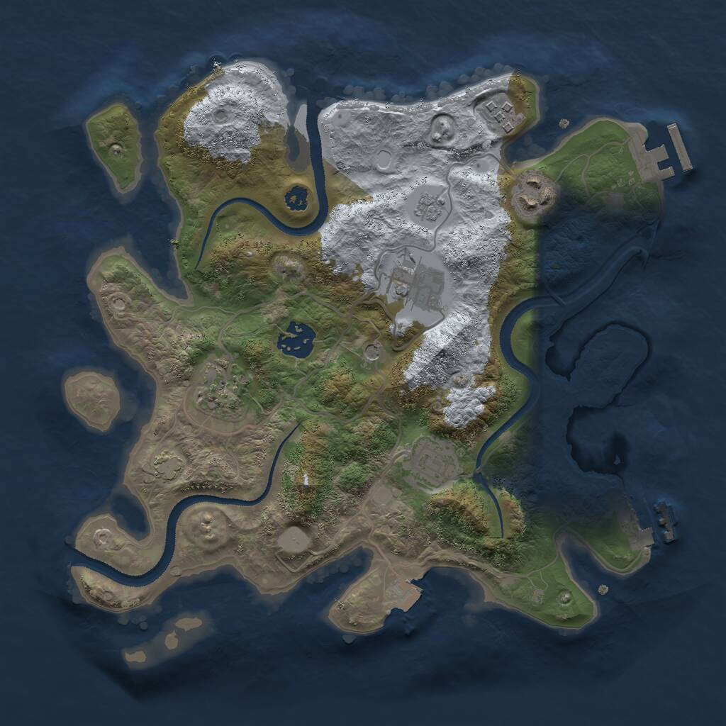 Rust Map: Procedural Map, Size: 3000, Seed: 1288623334, 12 Monuments