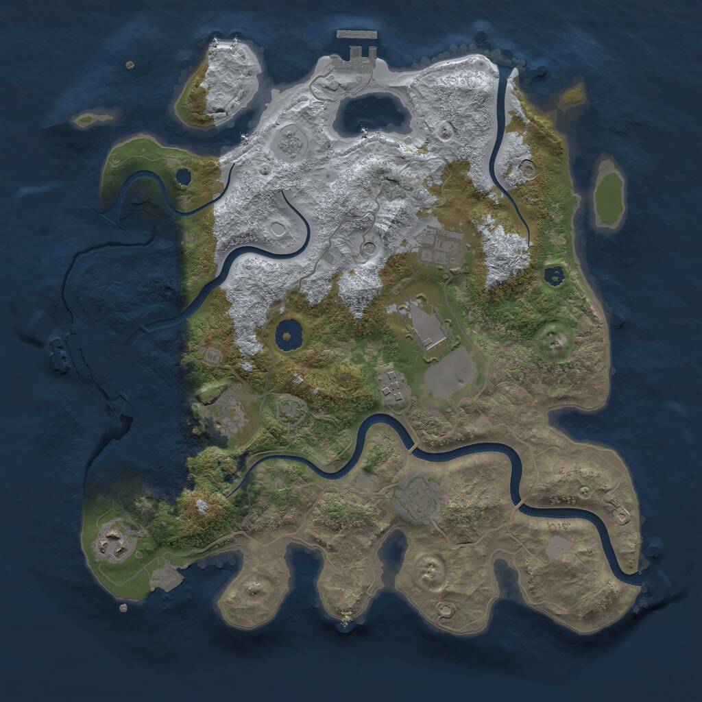 Rust Map: Procedural Map, Size: 3500, Seed: 538947978, 12 Monuments