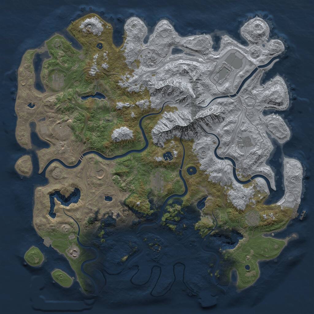 Rust Map: Procedural Map, Size: 5000, Seed: 15684, 17 Monuments