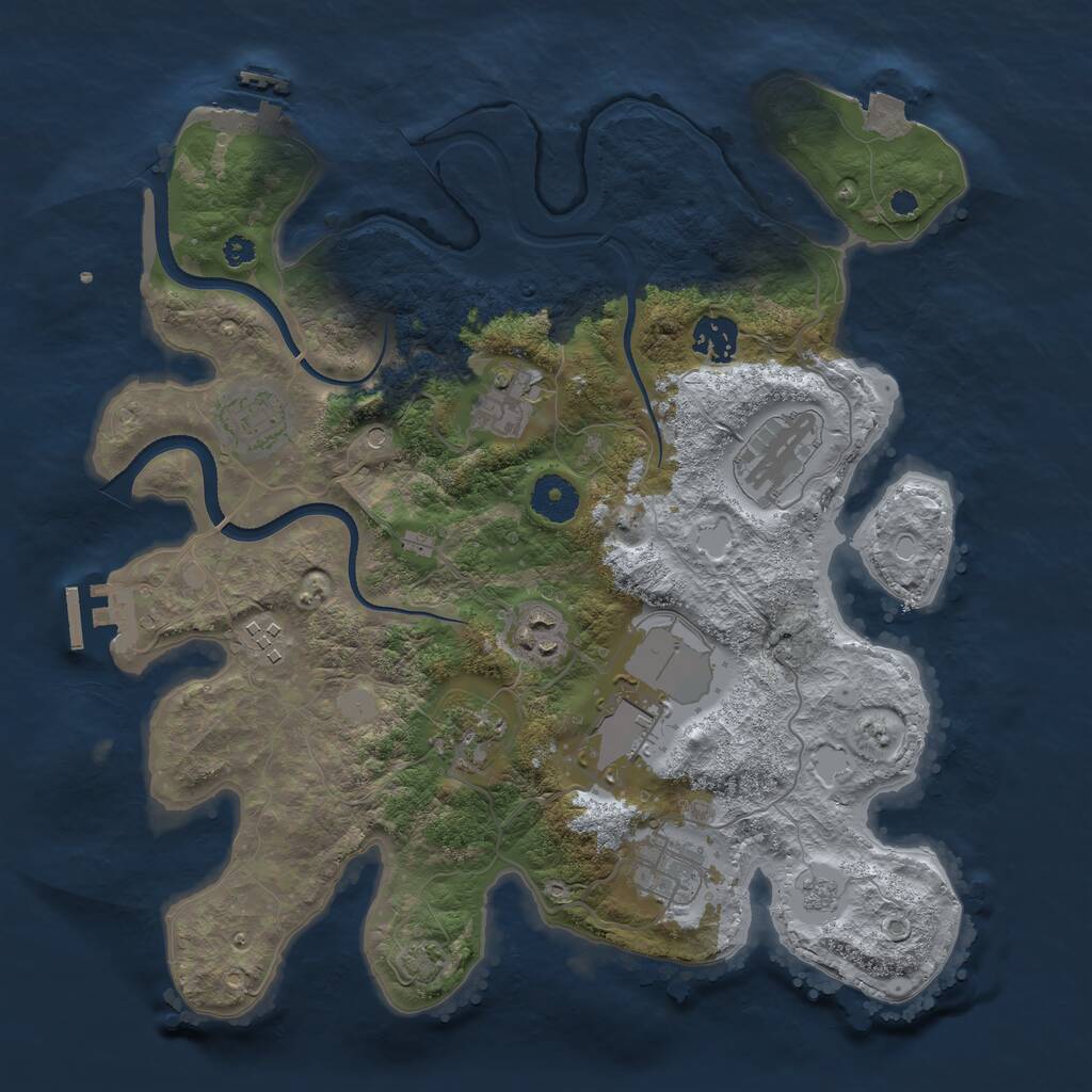 Rust Map: Procedural Map, Size: 3500, Seed: 1518832634, 15 Monuments