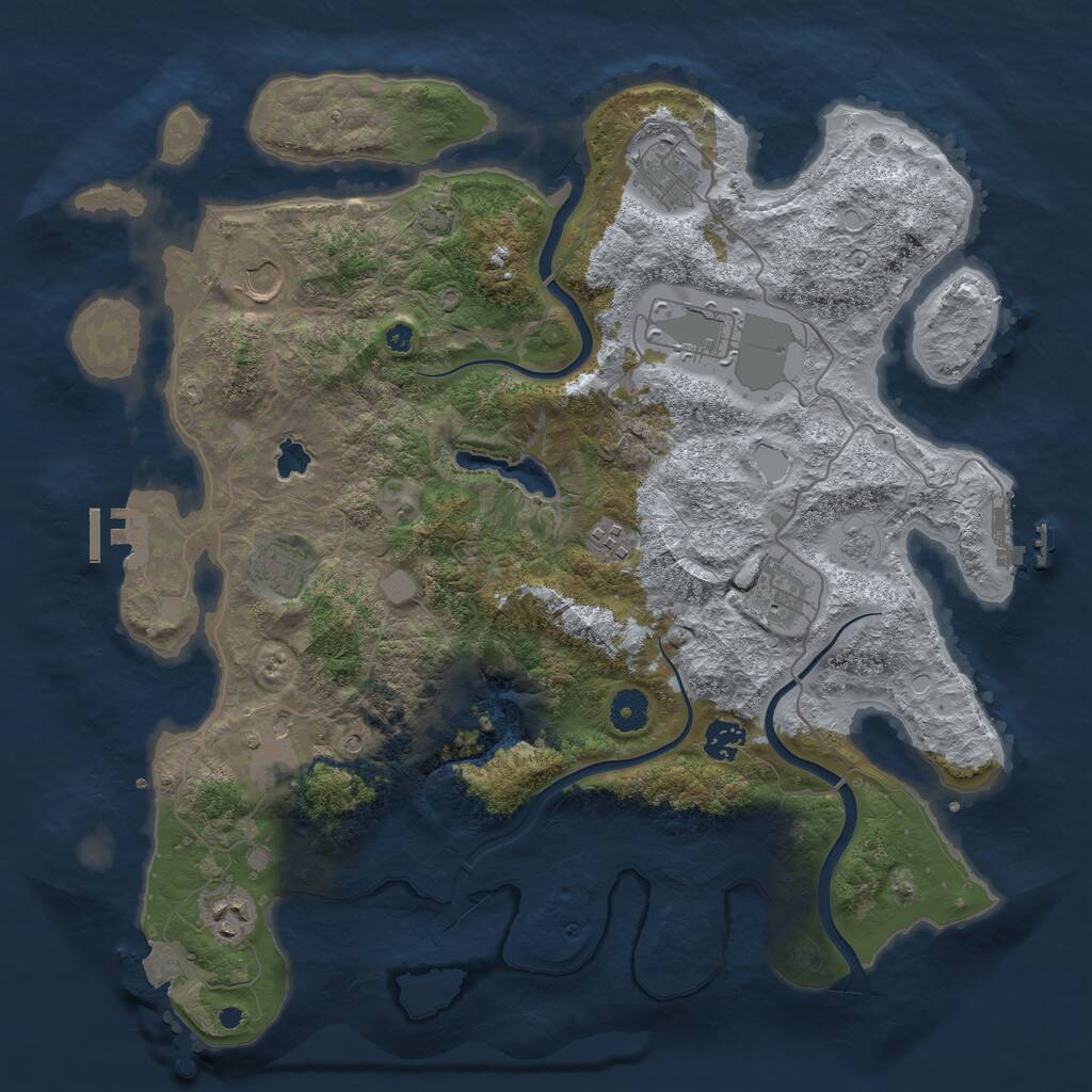 Rust Map: Procedural Map, Size: 4000, Seed: 552620625, 15 Monuments