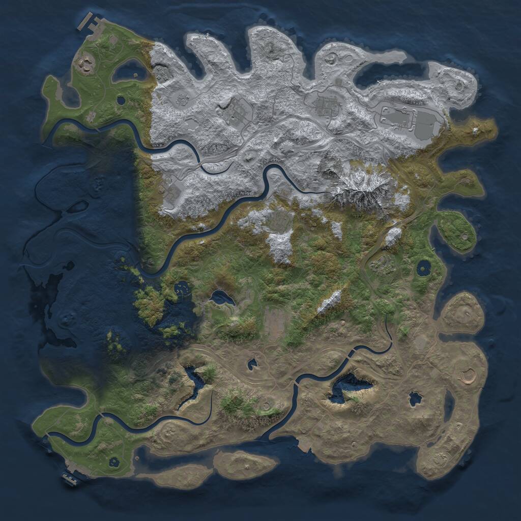 Rust Map: Procedural Map, Size: 5000, Seed: 822215108, 17 Monuments