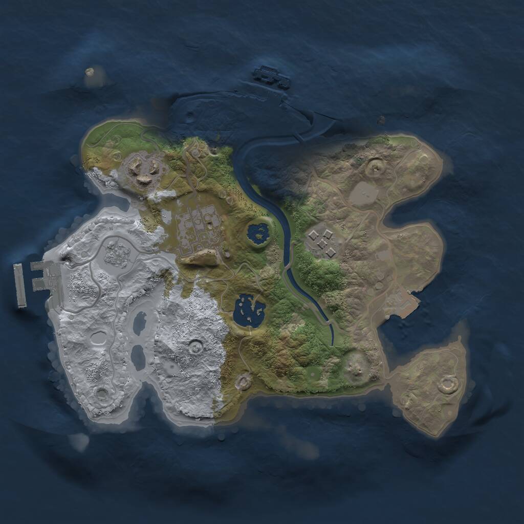 Rust Map: Procedural Map, Size: 2400, Seed: 54879445, 8 Monuments