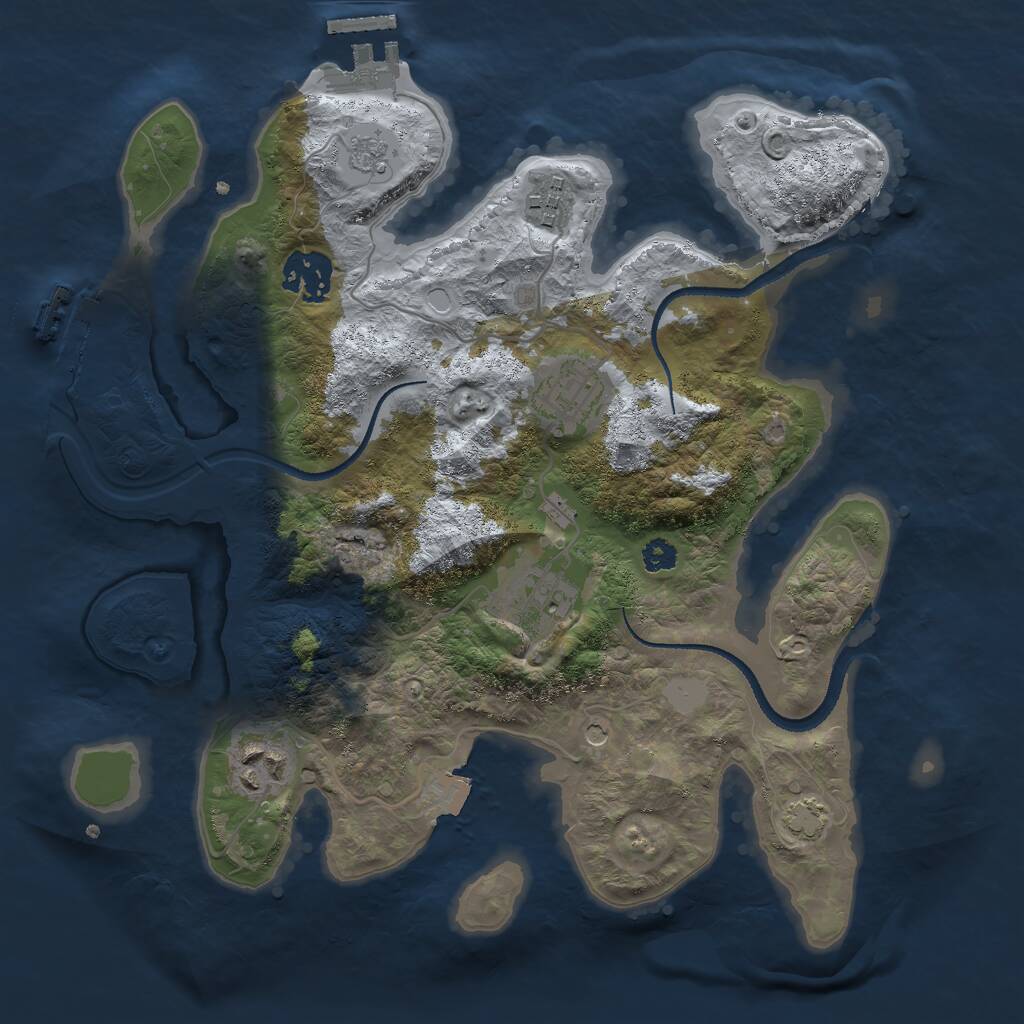 Rust Map: Procedural Map, Size: 3000, Seed: 1296738, 11 Monuments