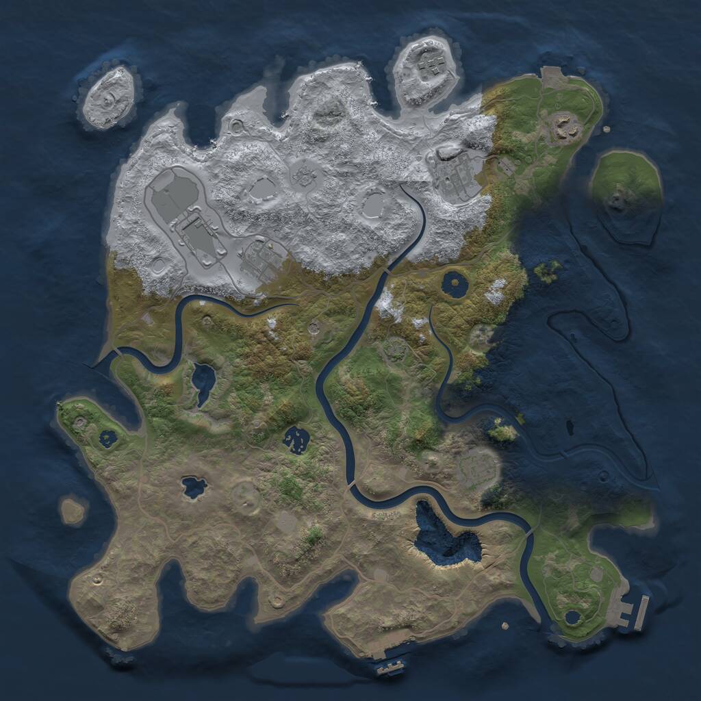 Rust Map: Procedural Map, Size: 4000, Seed: 1755907312, 13 Monuments