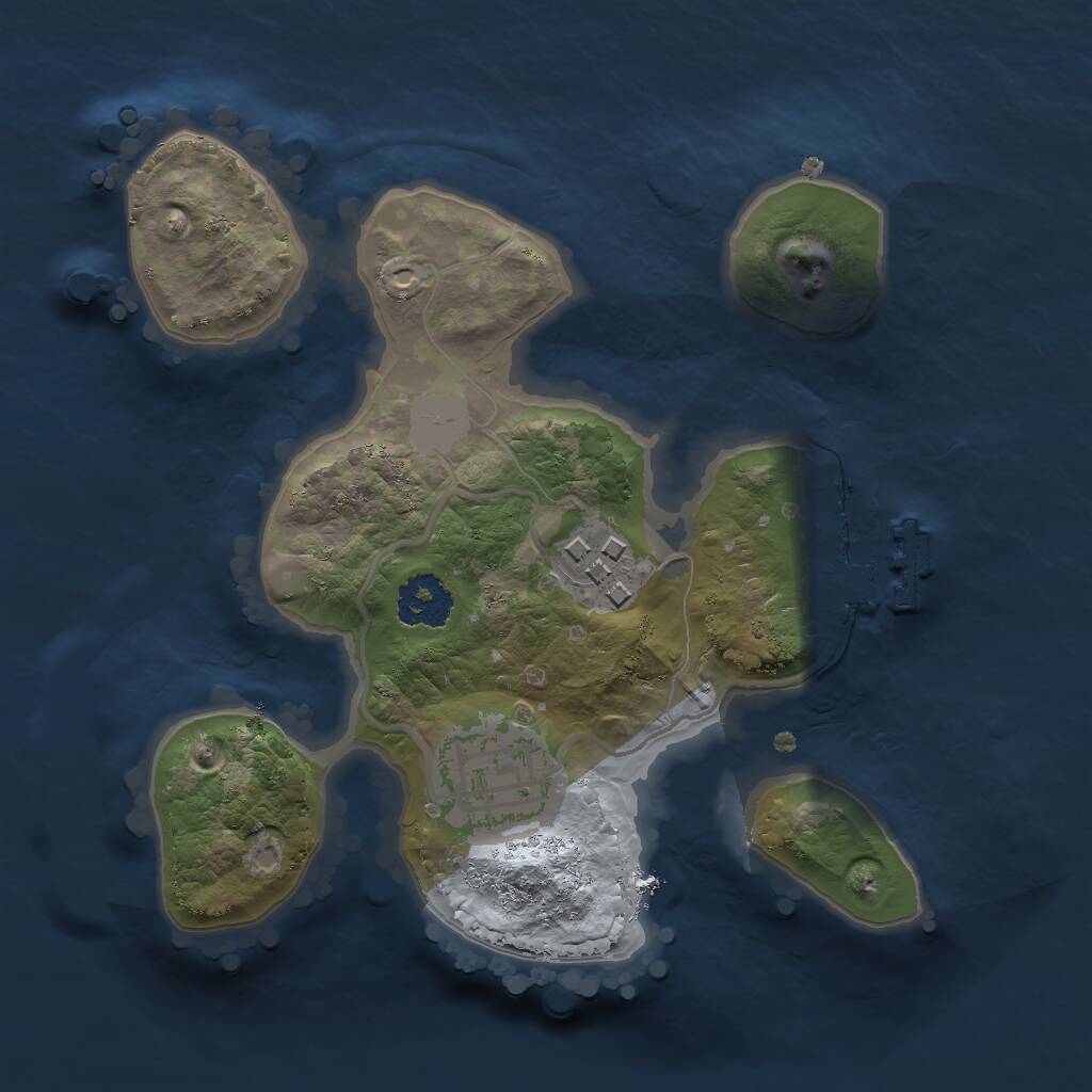 Rust Map: Procedural Map, Size: 2000, Seed: 78695435, 4 Monuments