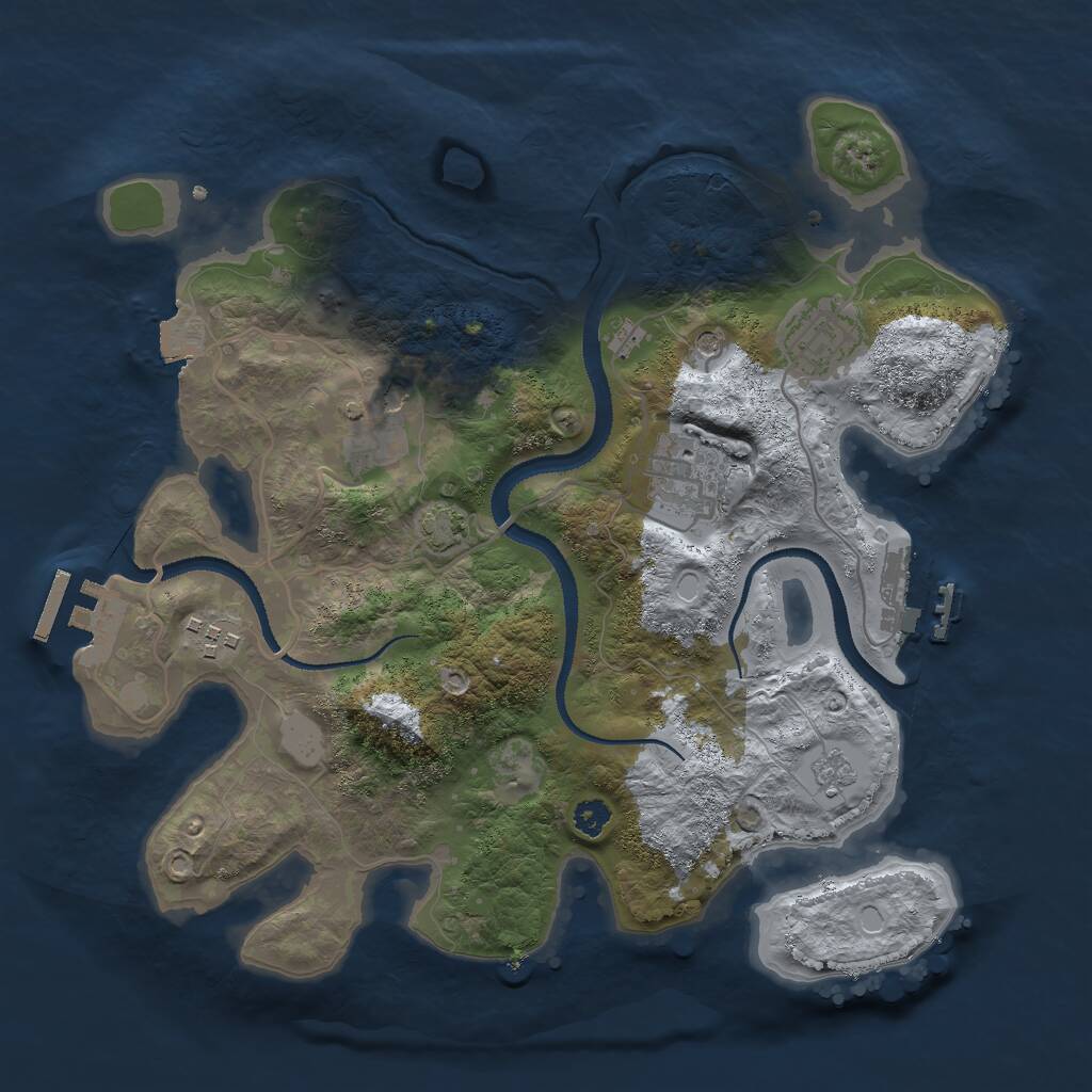 Rust Map: Procedural Map, Size: 3000, Seed: 373035857, 10 Monuments