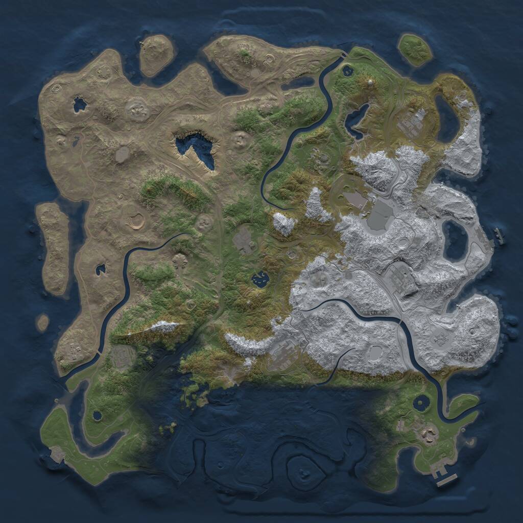 Rust Map: Procedural Map, Size: 4850, Seed: 6743785, 17 Monuments