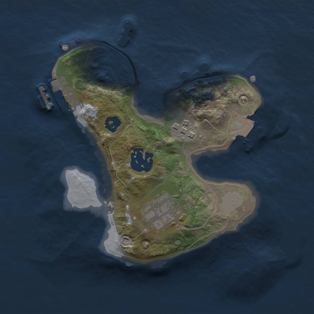 Rust Map: Procedural Map, Size: 2000, Seed: 109382374, 5 Monuments