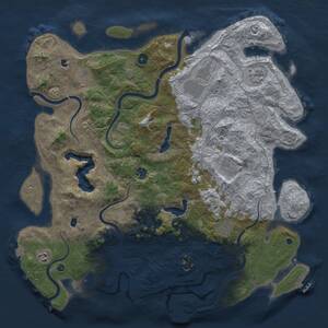 Thumbnail Rust Map: Procedural Map, Size: 4500, Seed: 437135683, 14 Monuments