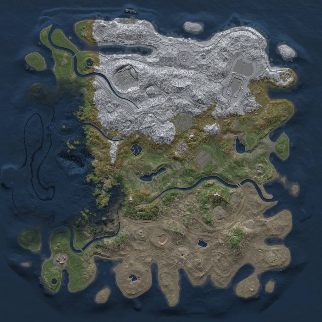 Rust Map: Procedural Map, Size: 4500, Seed: 1296738, 15 Monuments