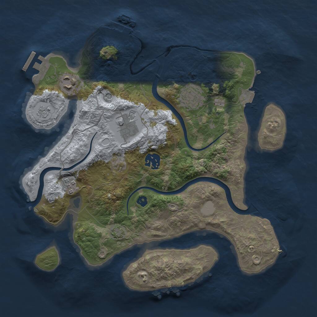 Rust Map: Procedural Map, Size: 3000, Seed: 67676767, 11 Monuments