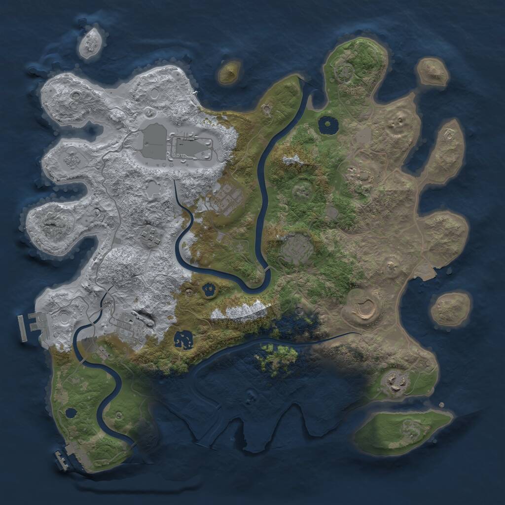 Rust Map: Procedural Map, Size: 3800, Seed: 158236, 15 Monuments
