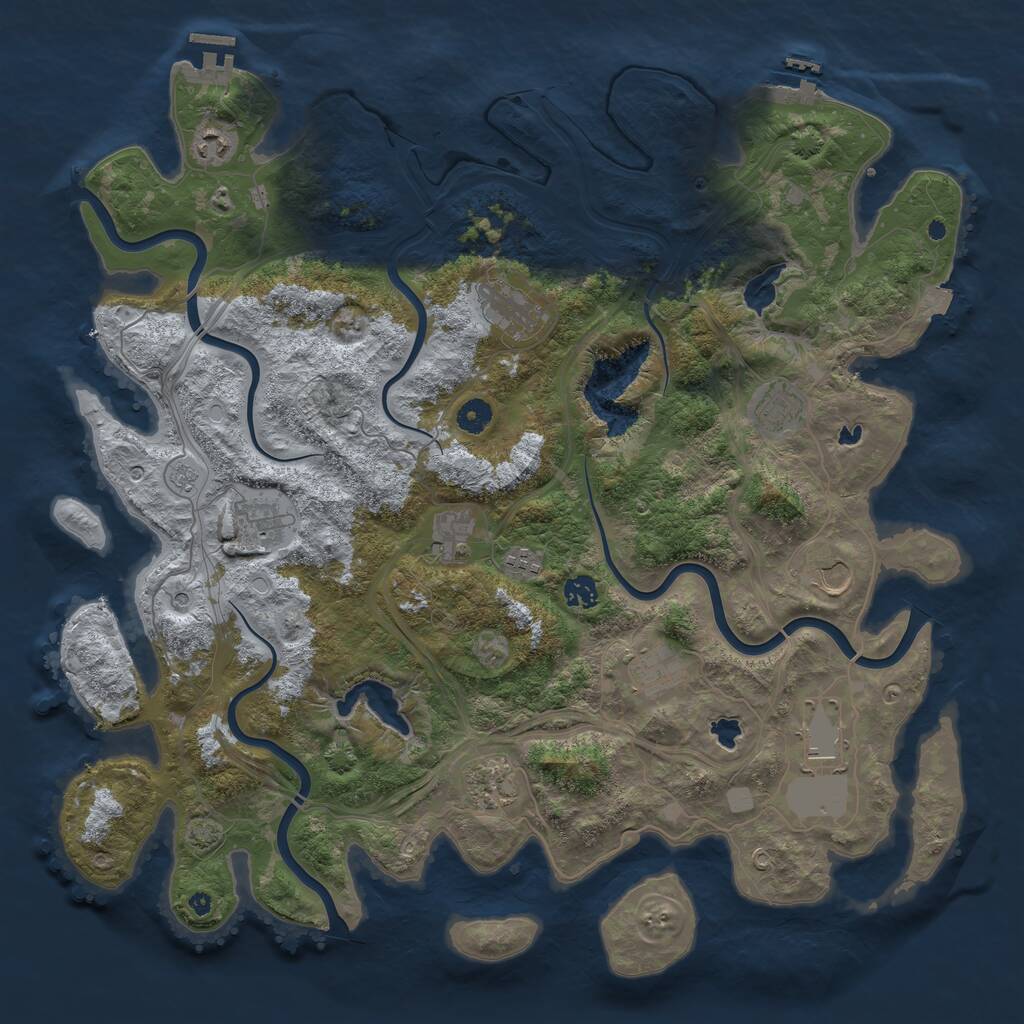 Rust Map: Procedural Map, Size: 4500, Seed: 866759242, 17 Monuments