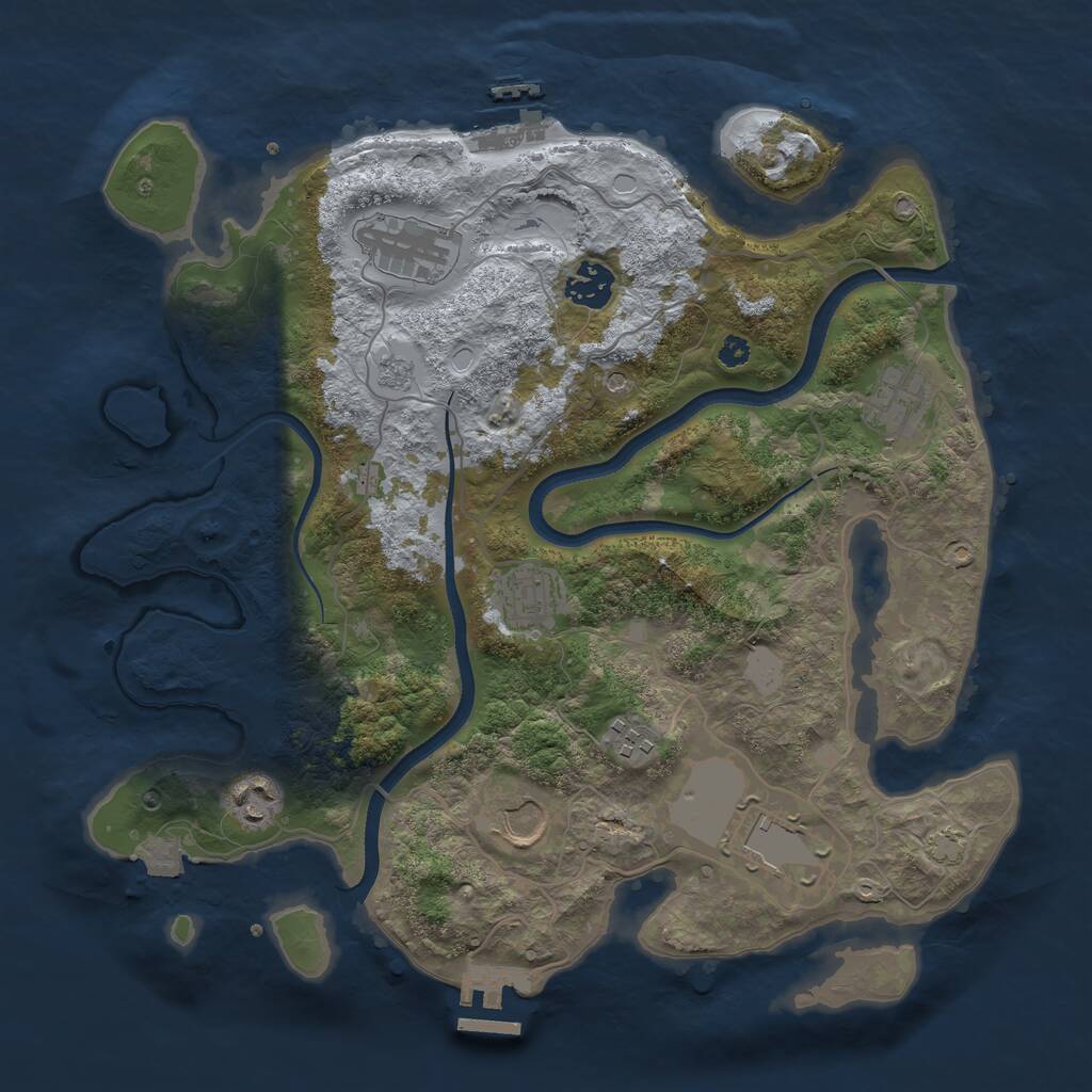 Rust Map: Procedural Map, Size: 3500, Seed: 189512, 14 Monuments