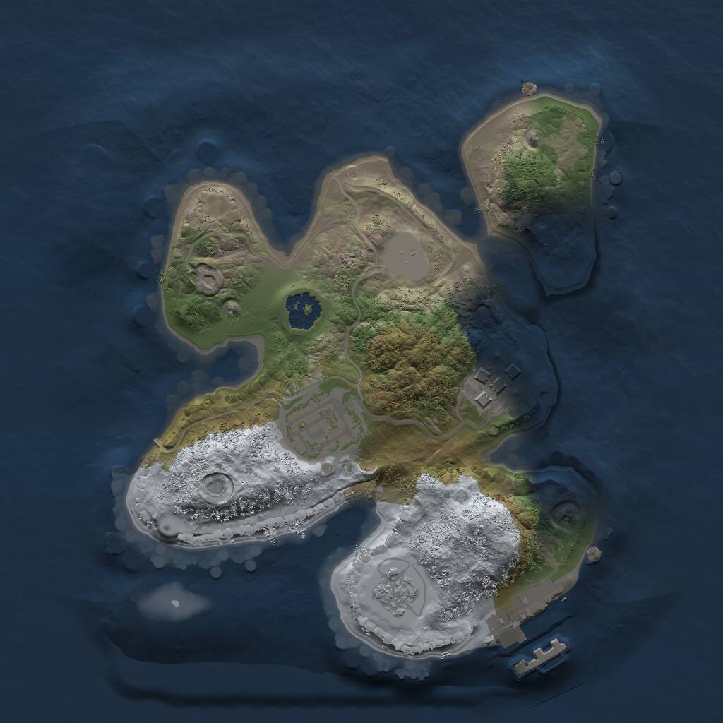 Rust Map: Procedural Map, Size: 2000, Seed: 177777, 5 Monuments