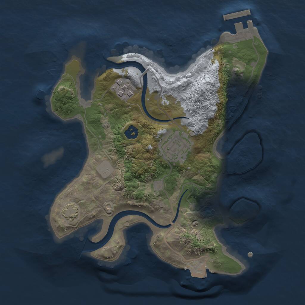 Rust Map: Procedural Map, Size: 2250, Seed: 198395479, 5 Monuments