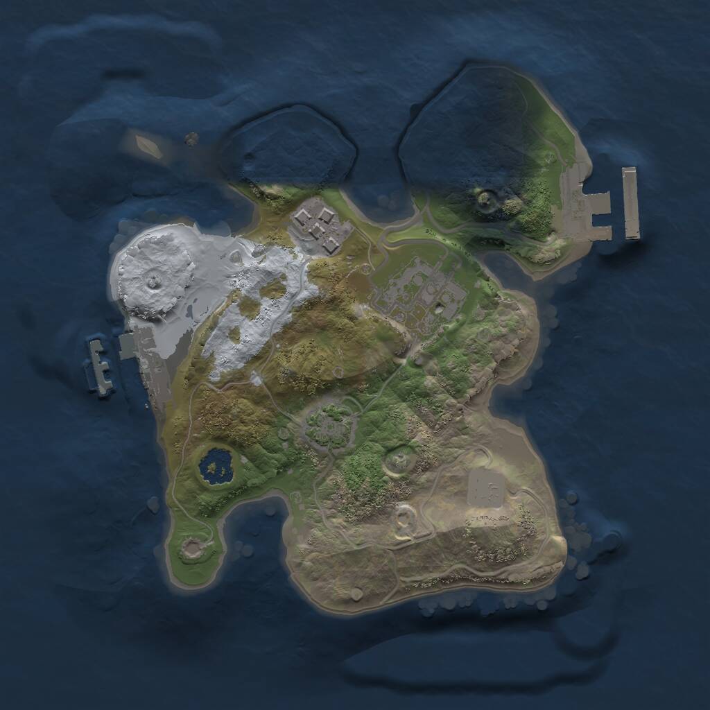 Rust Map: Procedural Map, Size: 2000, Seed: 555216999, 6 Monuments