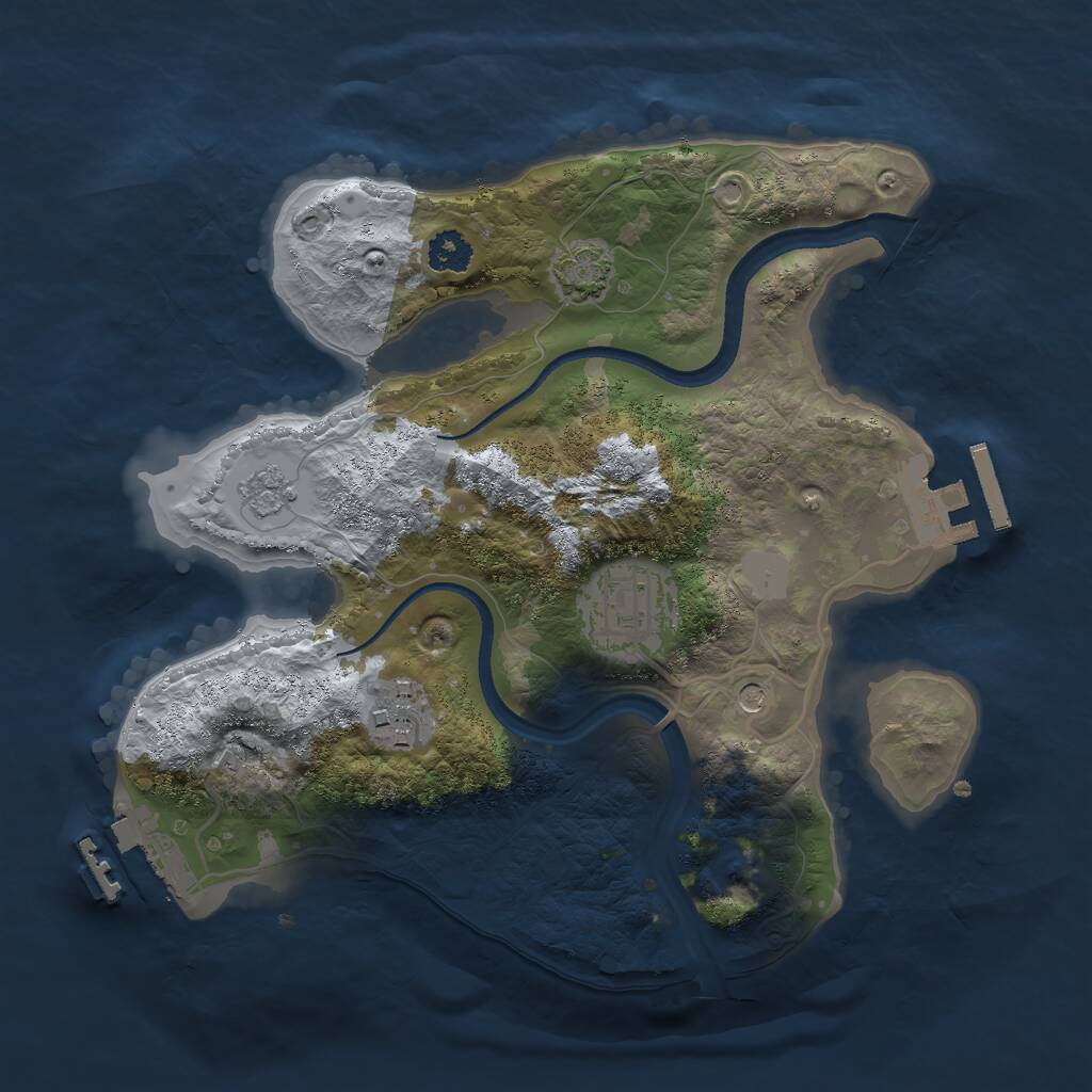 Rust Map: Procedural Map, Size: 2500, Seed: 367263814, 8 Monuments