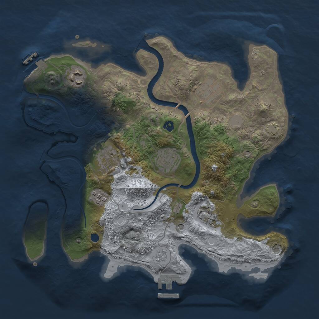 Rust Map: Procedural Map, Size: 3000, Seed: 1686524797, 12 Monuments