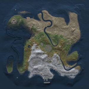 Thumbnail Rust Map: Procedural Map, Size: 3000, Seed: 1686524797, 9 Monuments