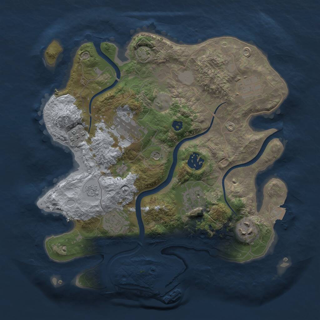 Rust Map: Procedural Map, Size: 3000, Seed: 1919810, 12 Monuments