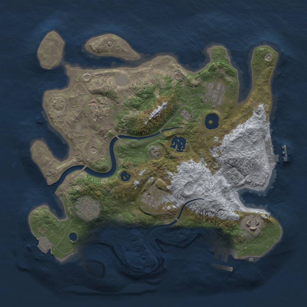 Rust Map: Procedural Map, Size: 3000, Seed: 31168, 12 Monuments