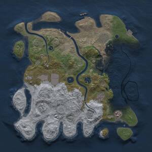 Thumbnail Rust Map: Procedural Map, Size: 3500, Seed: 1120610528, 13 Monuments