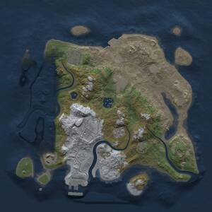 Thumbnail Rust Map: Procedural Map, Size: 3000, Seed: 18927, 11 Monuments