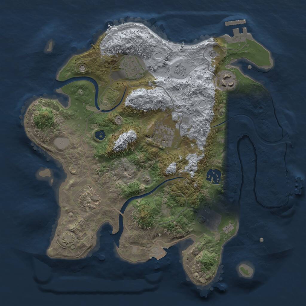 Rust Map: Procedural Map, Size: 3000, Seed: 82424, 12 Monuments
