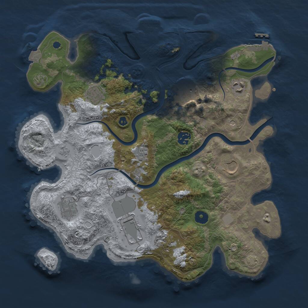 Rust Map: Procedural Map, Size: 3500, Seed: 31818, 15 Monuments