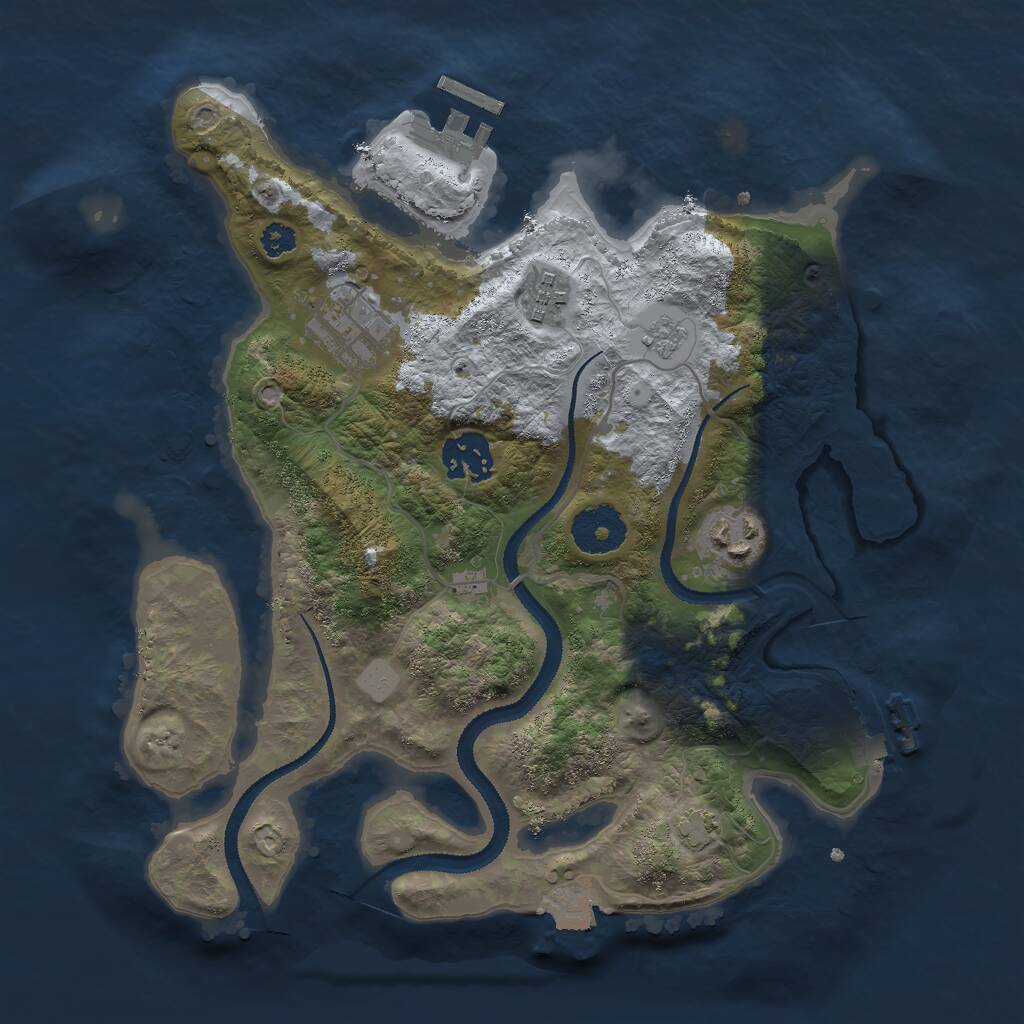 Rust Map: Procedural Map, Size: 3000, Seed: 5628, 9 Monuments