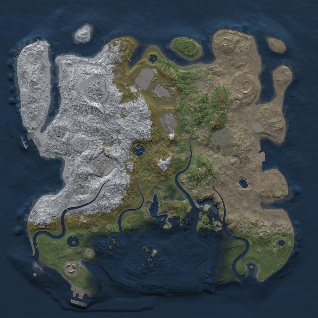Rust Map: Procedural Map, Size: 4000, Seed: 66602, 15 Monuments