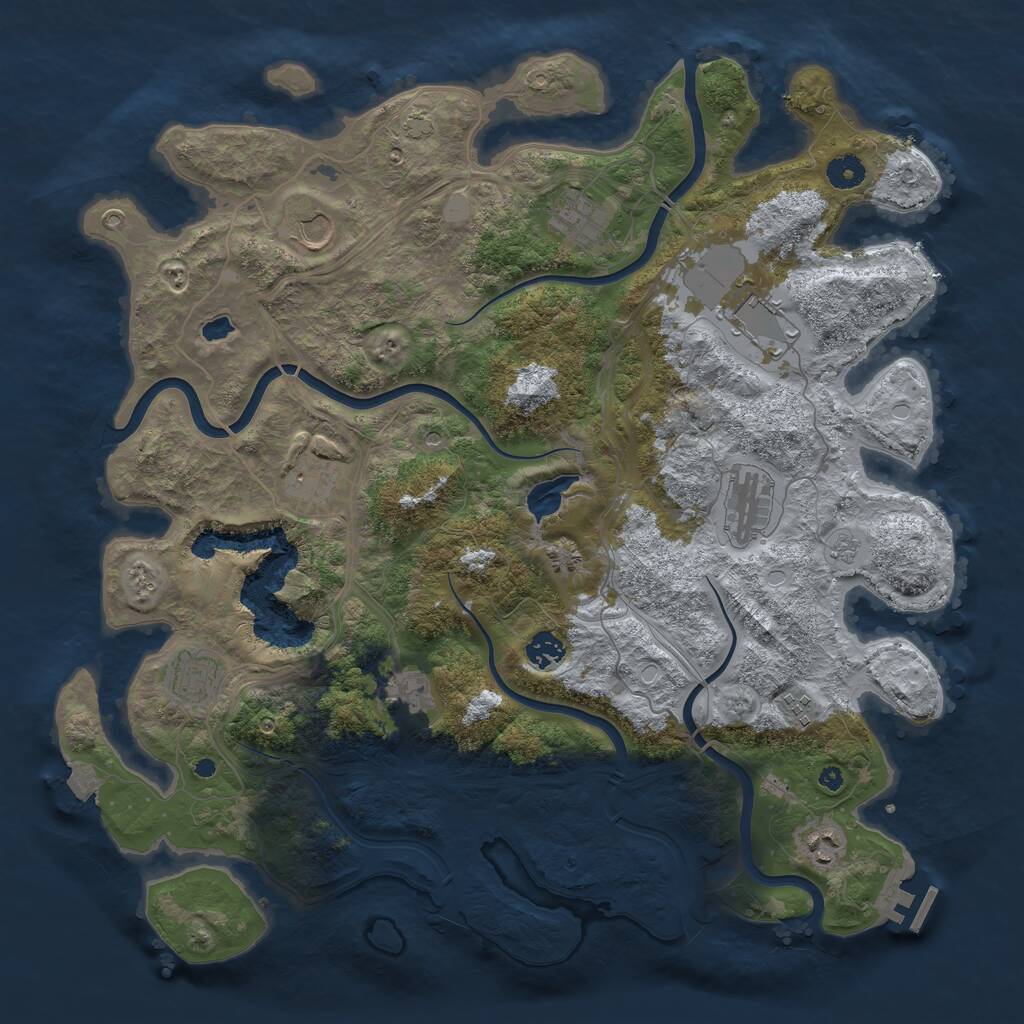Rust Map: Procedural Map, Size: 4250, Seed: 21969, 15 Monuments