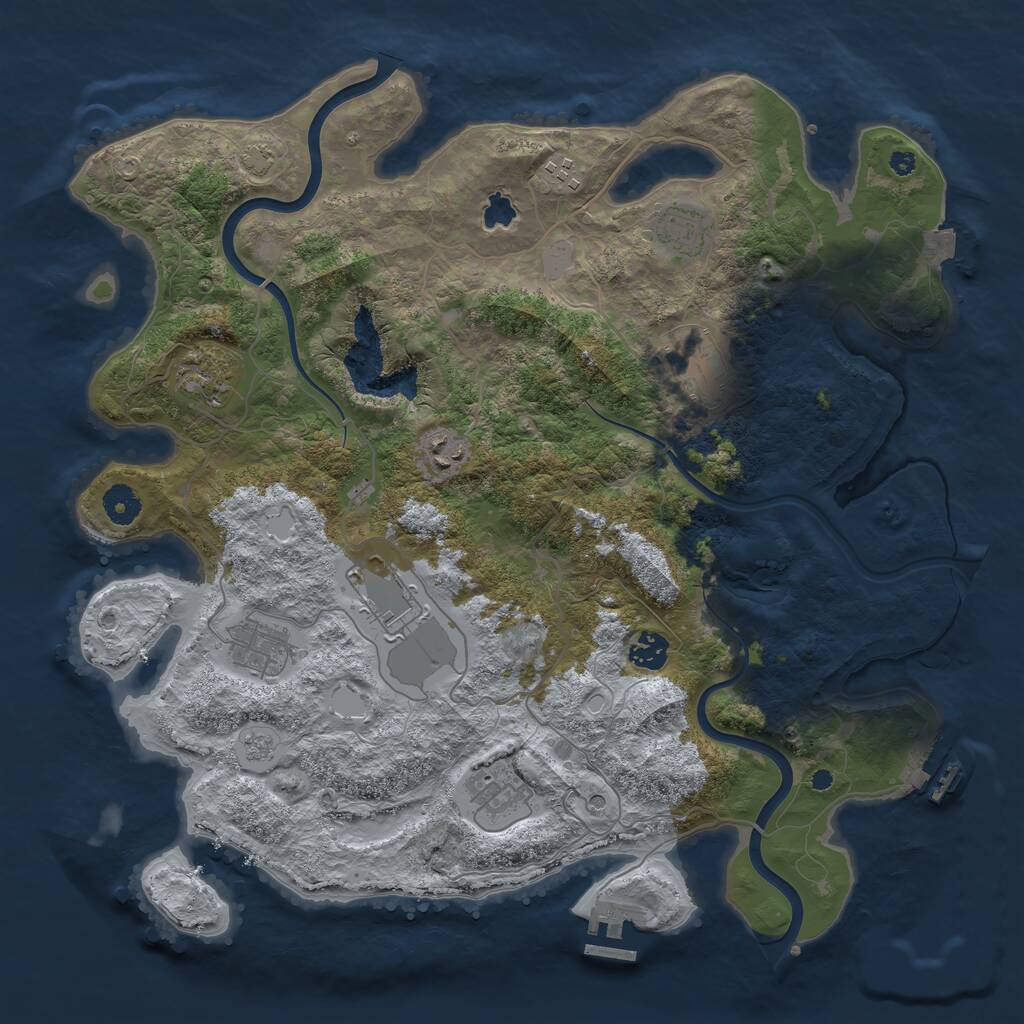 Rust Map: Procedural Map, Size: 4000, Seed: 1489654321, 15 Monuments