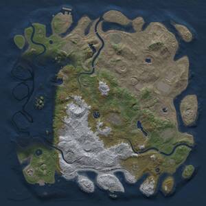 Thumbnail Rust Map: Procedural Map, Size: 4500, Seed: 166906393, 17 Monuments