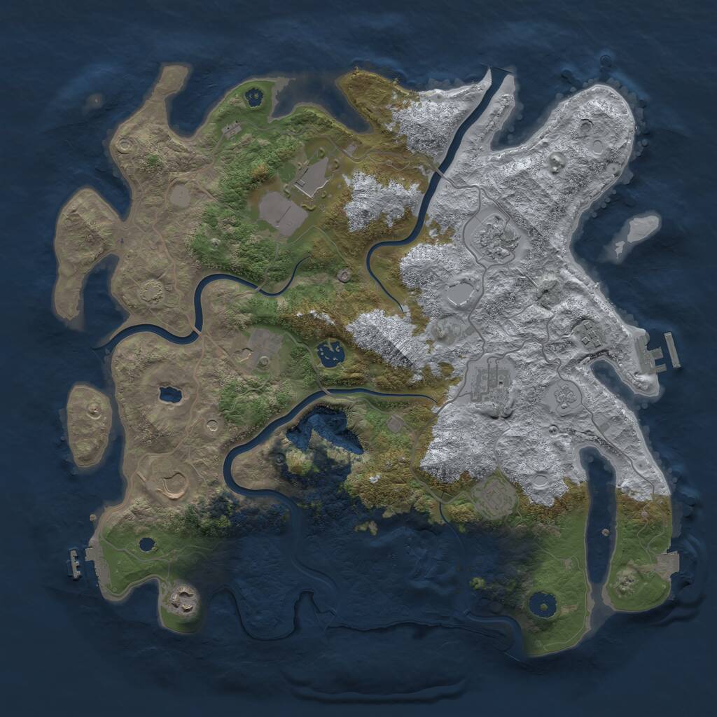 Rust Map: Procedural Map, Size: 4000, Seed: 100838202, 15 Monuments