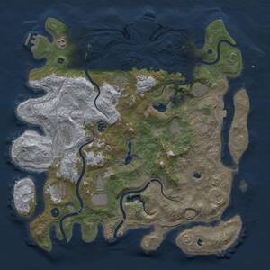 Thumbnail Rust Map: Procedural Map, Size: 4500, Seed: 42328729, 16 Monuments