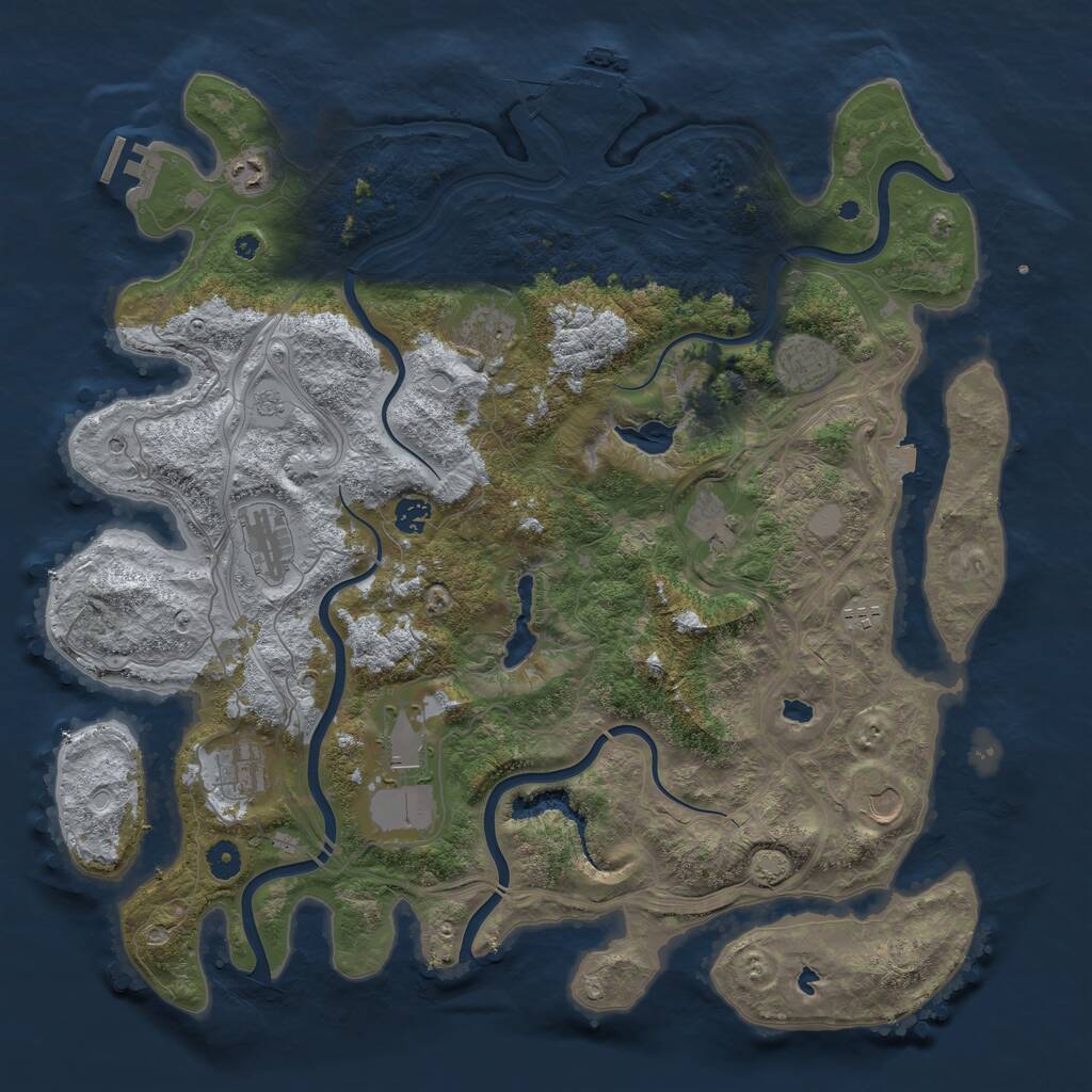 Rust Map: Procedural Map, Size: 4500, Seed: 42328729, 16 Monuments